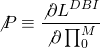 \[\not P \equiv \frac{{\not \partial {L^{DBI}}}}{{\not \partial \prod _0^M}}\]