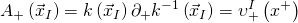 \displaystyle {{A}_{+}}\left( {{{{\vec{x}}}_{I}}} \right)=k\left( {{{{\vec{x}}}_{I}}} \right){{\partial }_{+}}{{k}^{{-1}}}\left( {{{{\vec{x}}}_{I}}} \right)=\upsilon _{+}^{I}\left( {{{x}^{+}}} \right)