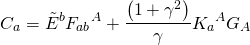 \[{C_a} = {\tilde E^b}{F_{ab}}^A + \frac{{\left( {1 + {\gamma ^2}} \right)}}{\gamma }{K_a}^A{G_A}\]